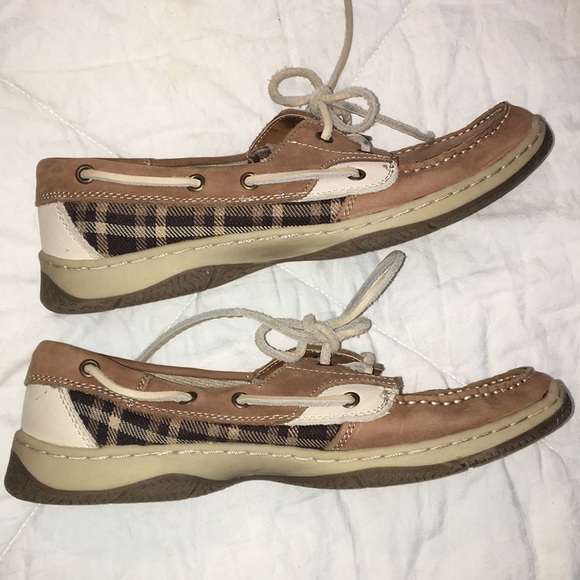 Highland Creek PLAID leather tie loafer flat preppy slip on comfy boat shoes 7.5 - Picture 2 of 16